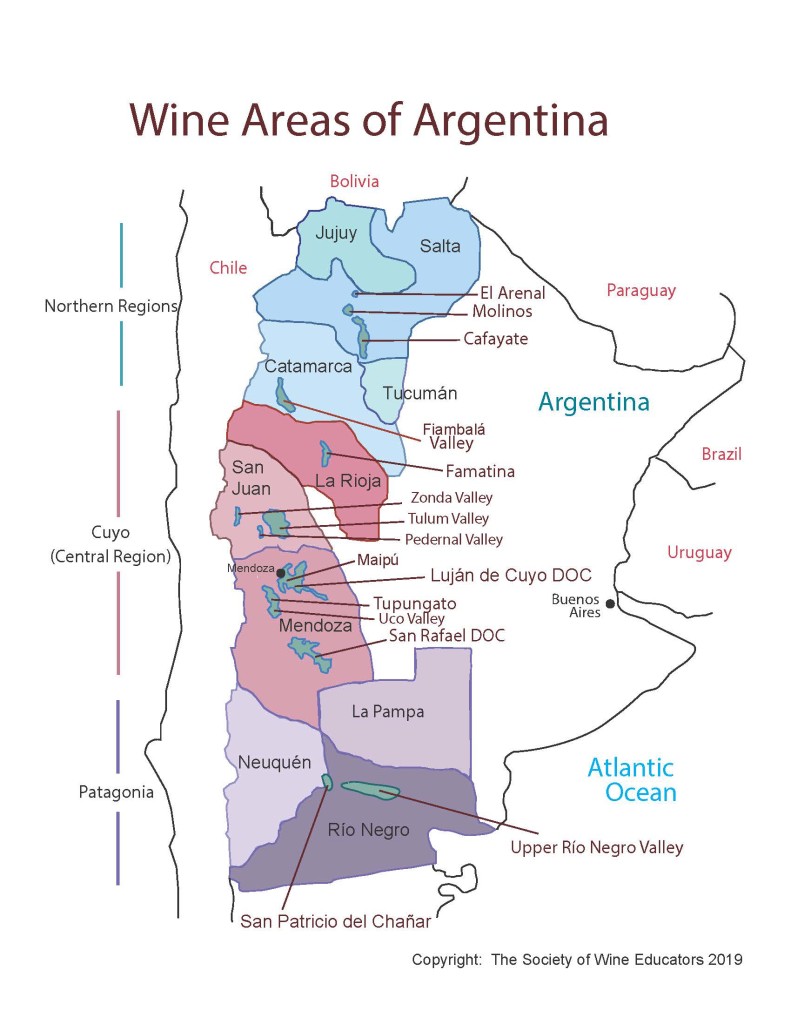 Wine Map Of Argentina Society Of Wine Educators