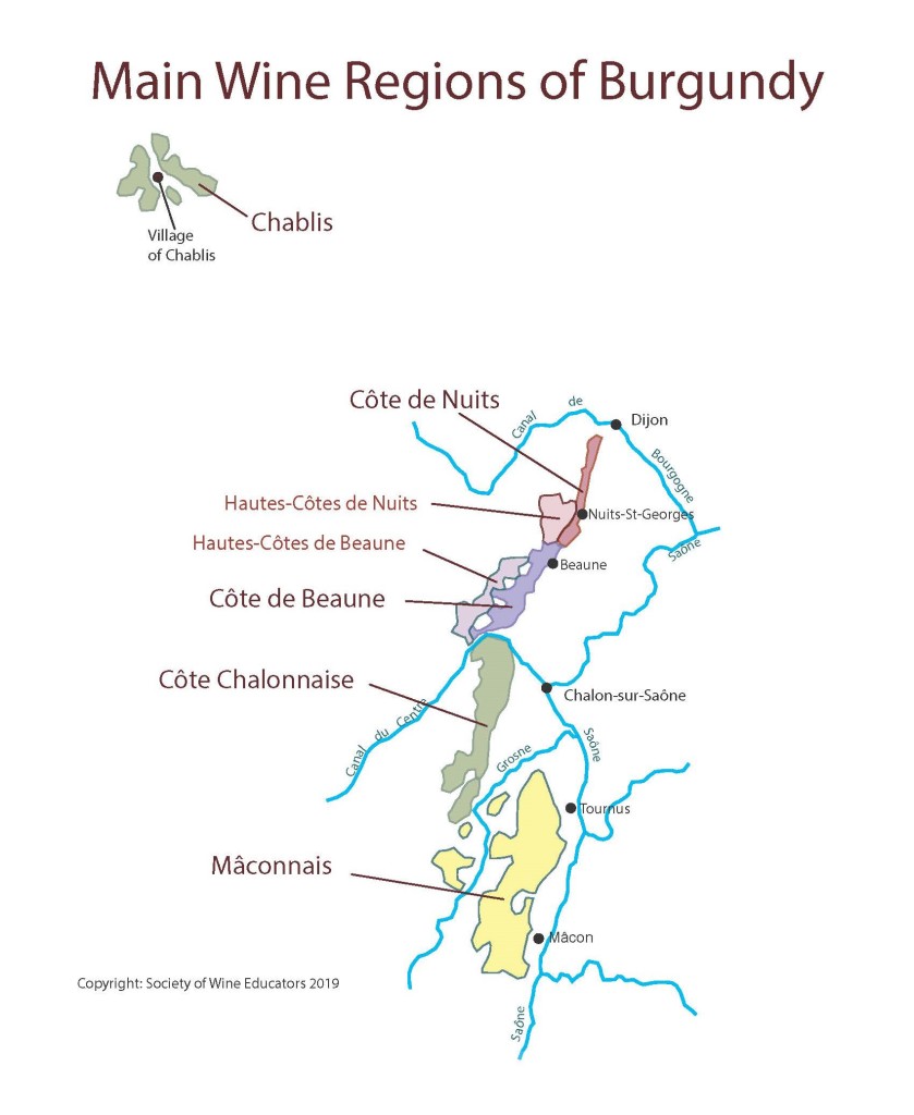 2023 Wine Map of: France – Burgundy - Society of Wine Educators