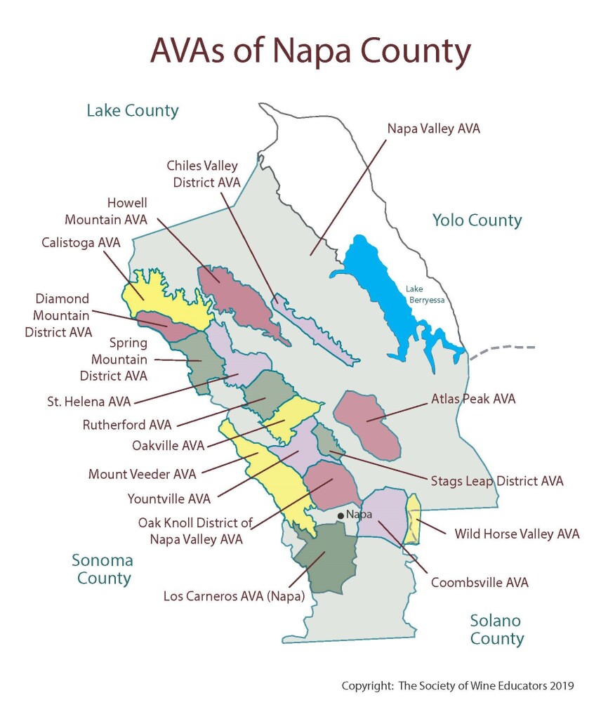 2024 Wine Map of: California/Napa - Society of Wine Educators