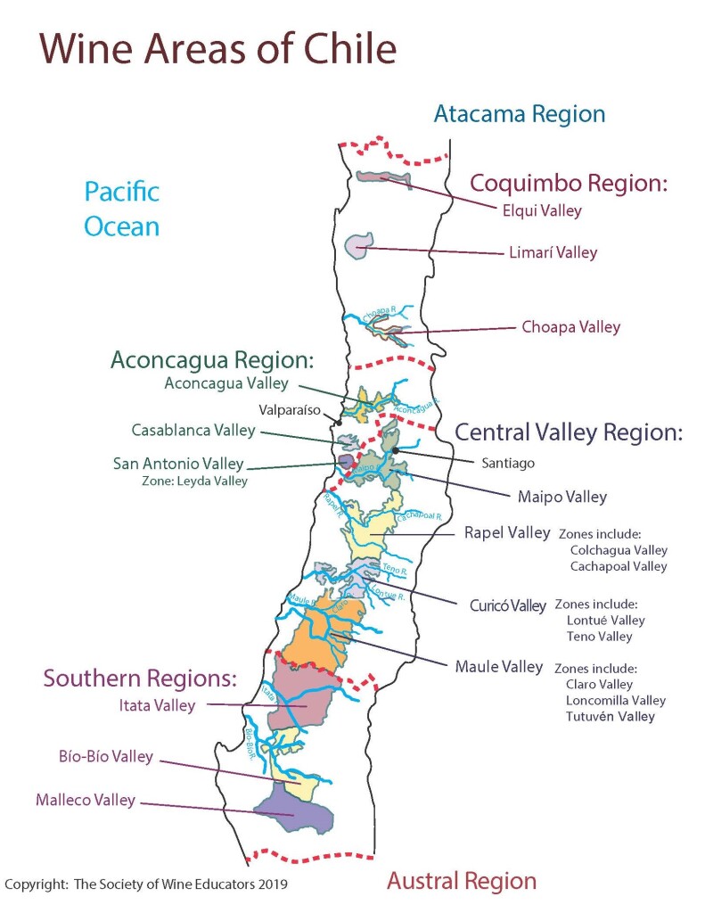 2024 Wine Map of: Chile - Society of Wine Educators