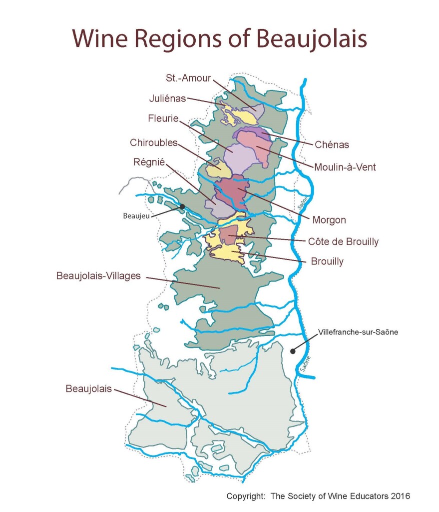 2021 Wine Map of France Beaujolais Society of Wine Educators