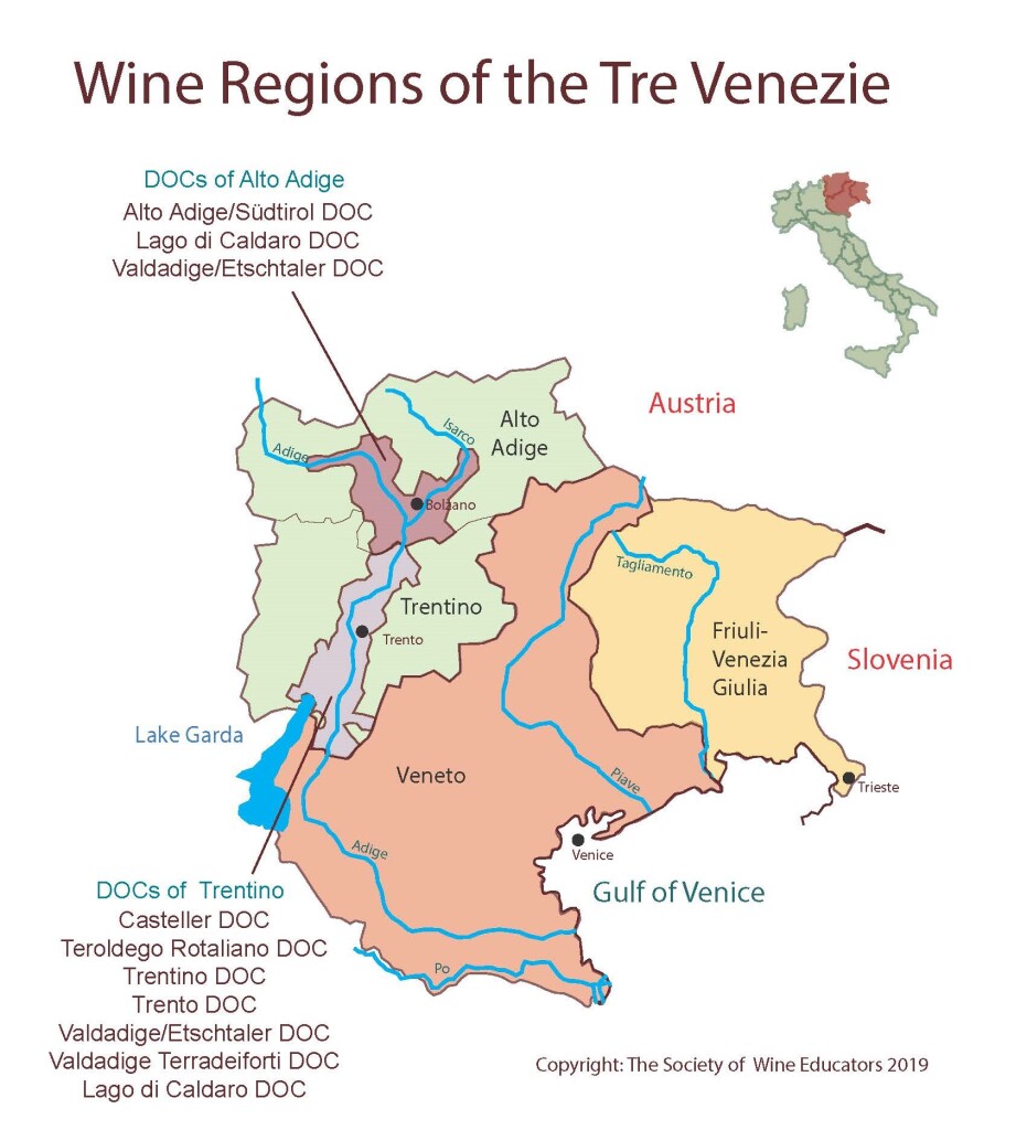 2023 Wine Map Of Tre Venezie Society Of Wine Educators 7319