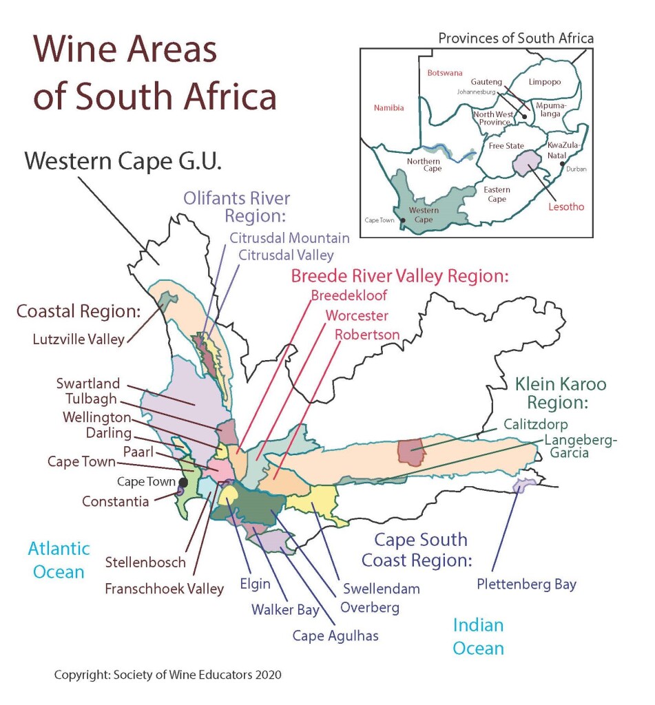 2023 Wine Map of South Africa Society of Wine Educators