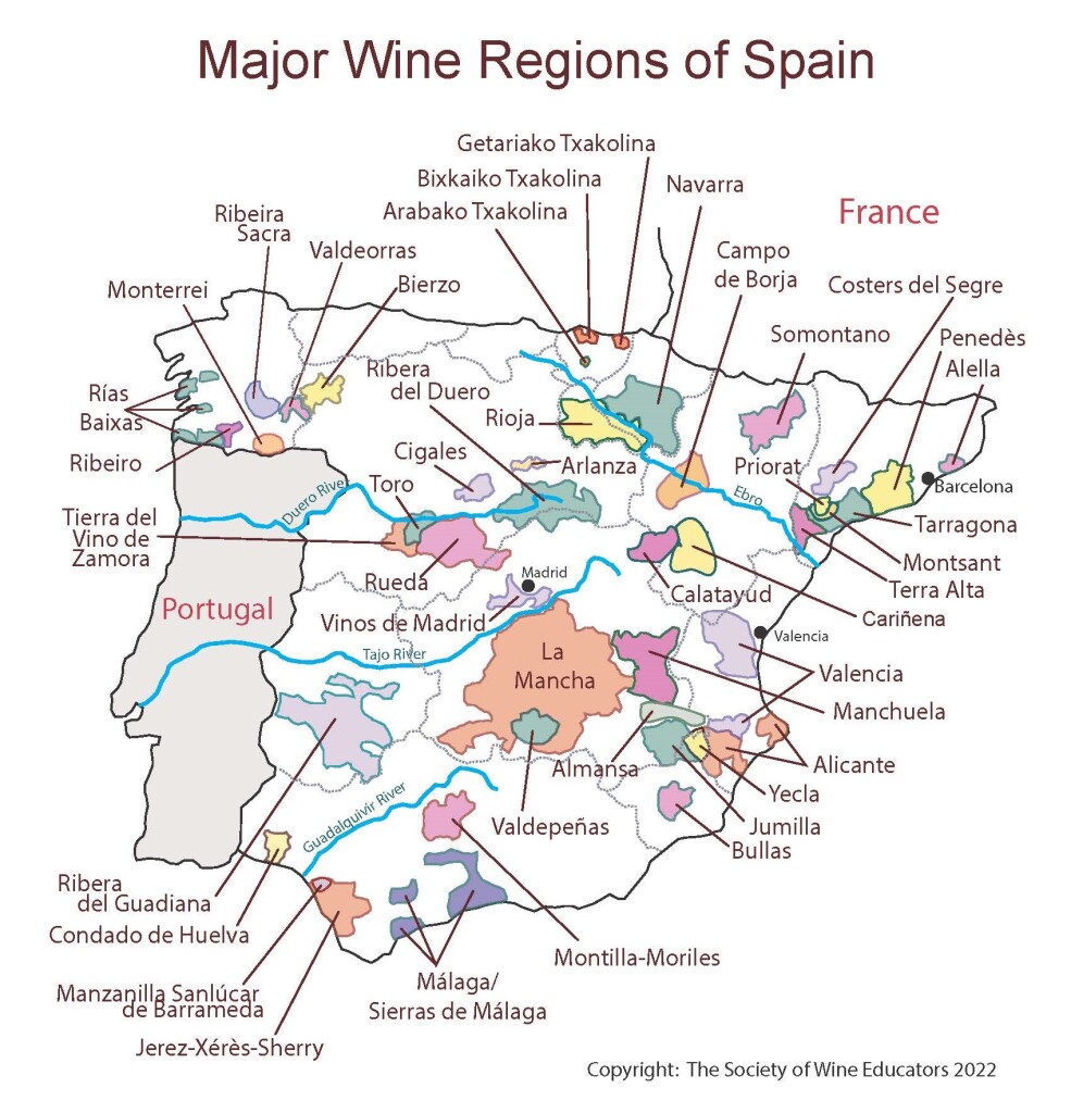 2022 Wine Map of Spain Society of Wine Educators