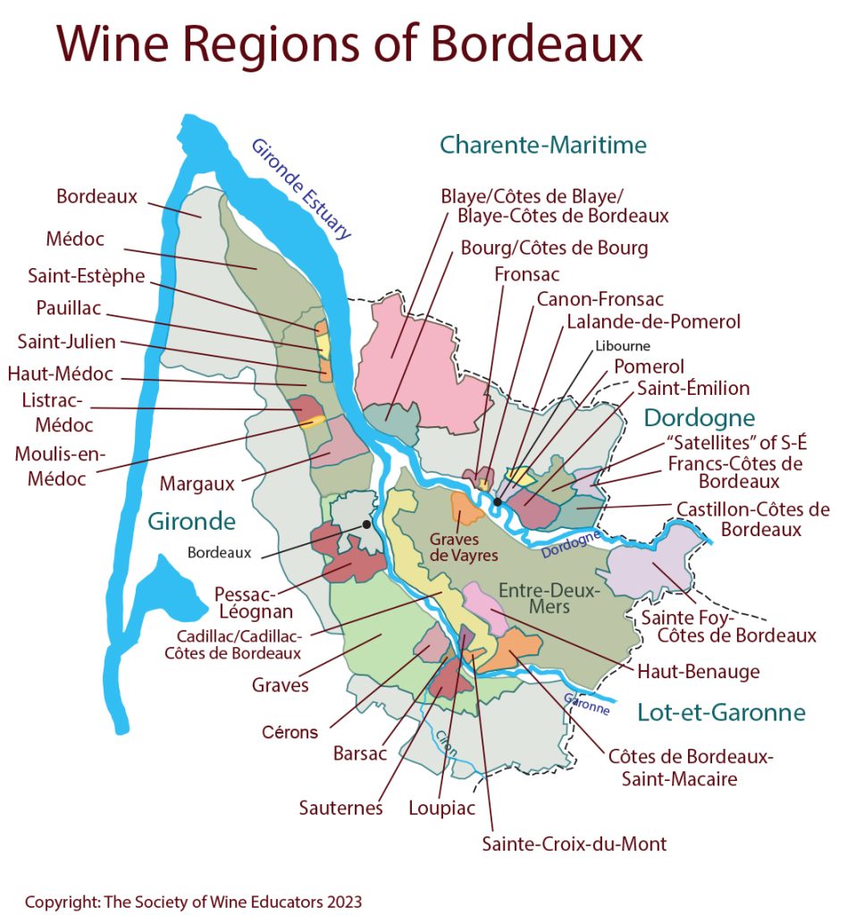2023 Wine Map of France Bordeaux Society of Wine Educators